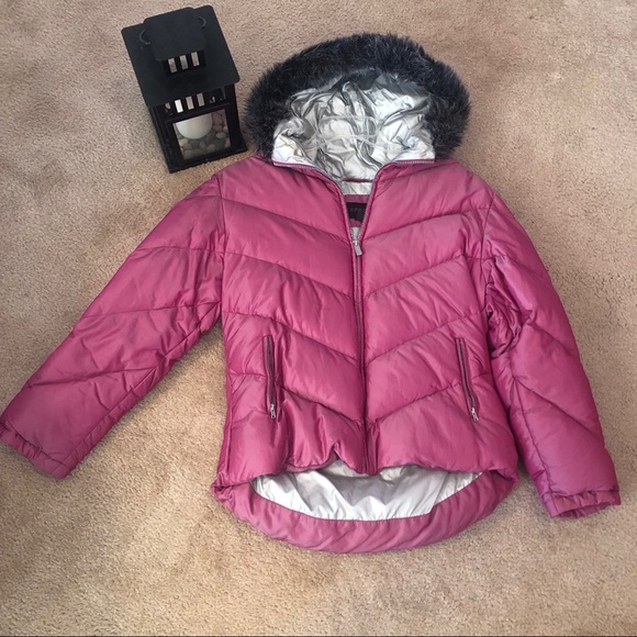 Express Magenta Pink Puffer Jacket Size 